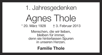 Anzeige von Agnes Thole von OM-Medien